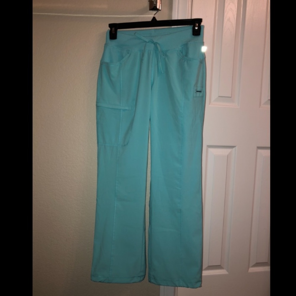 Light Aqua Women's Cherokee Infinity Scrub Pants with Drawstring Waist